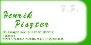 henrik piszter business card